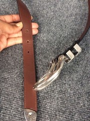 Custom Made sterling Silver 925 Buckle Billy Martin’s Lizard Leather belt