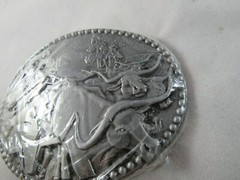 Vintage ADM Zee Series Cowboy Long Horn Steer Design Metal Belt Buckle