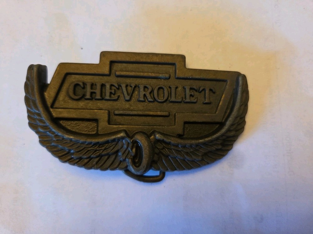 Vintage Chevrolet Men&rsquo;s Belt Buckle Bronze Winged