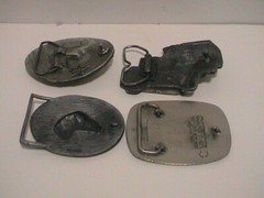 LOT /4 LIBERTY BELL DIGITAL RAM HORSE HEAD WESTERN SEMI TRUCK MENS BELT BUCKLES