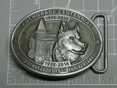 2015 Fur Rondy Rendezvous Belt Buckle Pewter Club 25 Husky Brand New A240