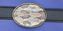 Real Canebrake/Timber Rattlesnake Belt Buckle made in USA