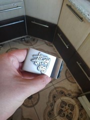 Vintage Stussy Belt Buckle ONLY Peace Love Dollar Archive 90s Silver Metal