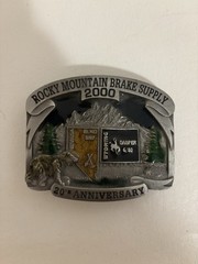 Rocky Mountain Brake Elko NV 20th Anniversary 2000 Belt Buckle Bear Casper WY #1