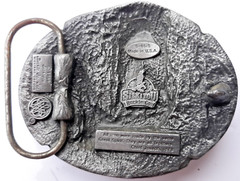 1989 Siskiyou Belt Buckle Indian Chief Joseph & eagle 3.25&Prime; long