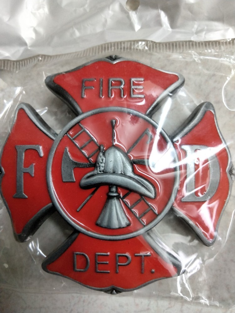 Glossy, Patriotic Fireman, Fire Department metal belt Buckle, New!