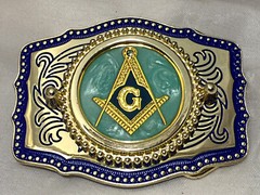 Masonic 3 piece set, belt buckle, bolo and money clip