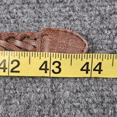 Braided Faux Leather Belt 18W Brown Brass Tone Buckle Y2K Classic Y2K Preppy