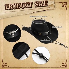 Chicingyou Western Cowboy Hat Leather Belt for Men 31-34&Prime; Waist, Black