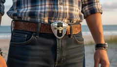 Men Silver Metal Western Belt Buckle Texas Lone Horn Cow Bull Big Size Shield TX