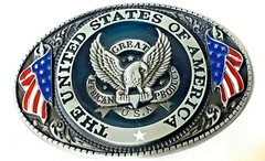 The United States Of America Eagle Flag Belt Buckle 3D Aluminum 3.2 oz New
