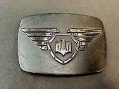 Chrome Brand Eagle Wings Wide Theme Black Color Belt Buckle