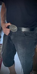 “Lone Star Reliquary” Belt Buckle Handmade 4×3 Leather back OOAK Darren McNeese