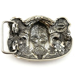 German silver belt buckle  » Viking »; Scandinavian german silver warrior buckle