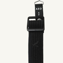 American Eagle Black Adjustable Cotton Web Belt Slider Buckle Mens Small NWT