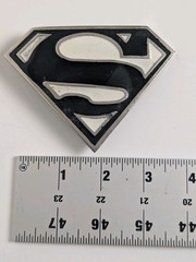Superman Belt Buckle Black & Silver Enamel Shield Logo DC Comics Superhero