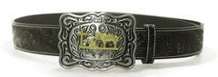 Belt Buckle With Religion Cross Cowboy Kneeling Prayer And Horse Design