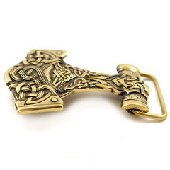 Thor Hammer Belt buckle, Scandinavian Old Norse Viking Mjolnir buckle