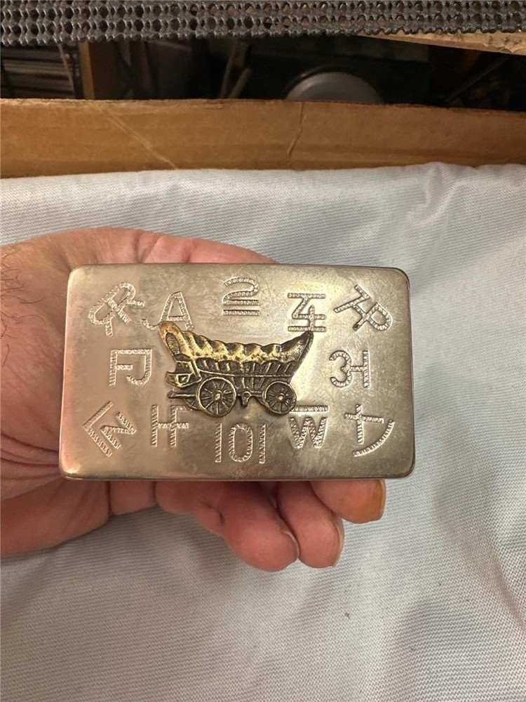 Vintage Chambers Western Covered Wagon Belt Buckle