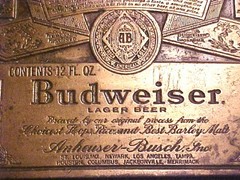 SHARP Advertising Budweiser Beer Label Solid Brass Mens Belt Buckle #M227