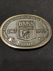 Bass Anglers Sportsman Society Belt Buckle 25th Anniversary 1992 Sport Fishing