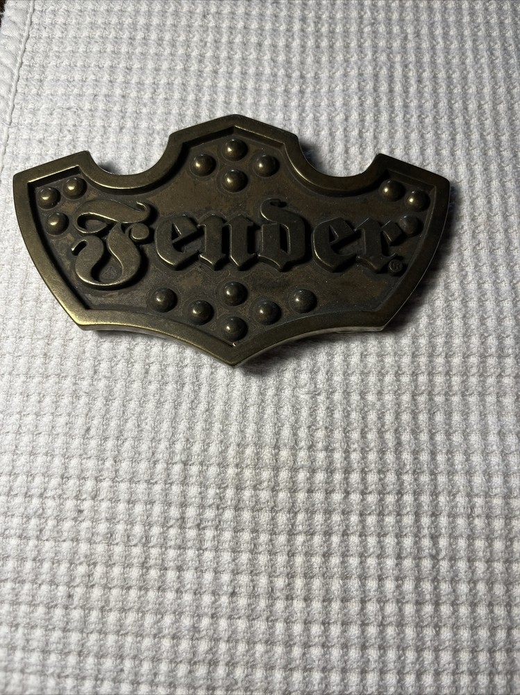 Fender Guitar Belt Buckle 5&Prime; Bronze with 3&Prime; Belt Width Rare Vintage