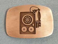 VINTAGE PEWTER BELT BUCKLE ~ ANTIQUE ROTARY TELEPHONE by COUNTRY JUNCTION ~ NEW