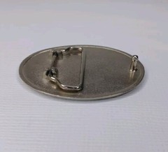 British Flag Belt Buckle Union Jack Glitter Enamel On Silver Tone Metal