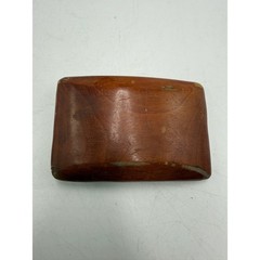 Vintage Handmade Wood Belt Buckle Rectangular Rustic Western Brown Boho