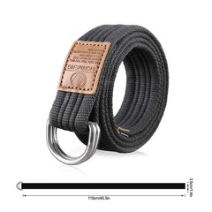 Hantier 3 Pack Canvas Web Belts 1.25&Prime; Wide 47 inches, Gray,white,blue-grey