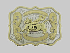Rodeo Belt Buckle Gold Silver Metal Square Cowgirl Men Women Vintage Texas State