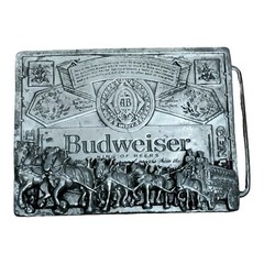Vintage Budweiser King of Beers Pewter Belt Buckle Clydesdale Made in USA