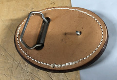 Vtg Tooled Leather Western Belt Buckle name JEAN custom Big 4” cowboy