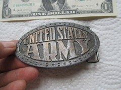 Scarce Vintage Oval 3-Dimensional US ARMY BELT BUCKLE, GIFT