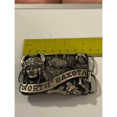 Vintage North Dakota Limited Edition Belt Buckle Native American Bison Western