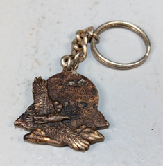 Vintage Great American Products Pewter Religious Keychain USA
