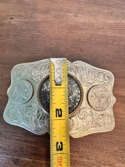 COMSTOCK Vintage German Silver Belt Buckle Morgan Dollar Indian Buffalo Nickel