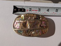Alpaca Silver Abalone Large Belt Buckle Unisex Mexico Size 3.5&Prime; Iridescent A1