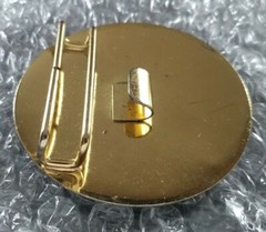 CIRCULAR GOLD COLOR CIRCLE GOLF BALL DIMPLED CLASP LOOP BUCKLE