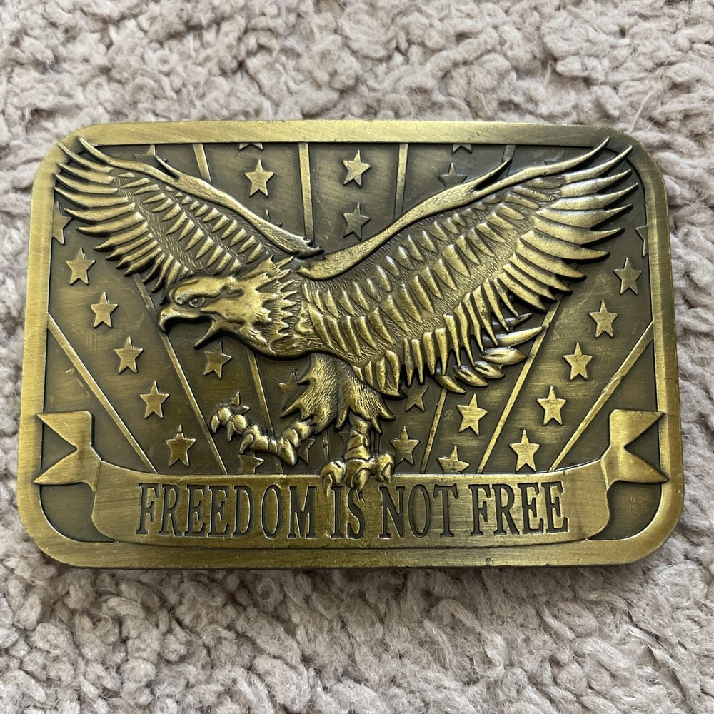 Freedom Is Not Free Brass Belt Buckle