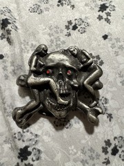 Vintage 1992 Skull Belt Buckle Mastercraft A-305 Buckle Makers USA