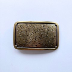 Southwest Flower Cowgirl Bronze Plated Metal Belt Buckle