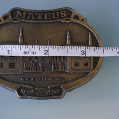Vtg Mateus Rose Wine Brass Belt Buckle 1970s RJ Roberts Portugal Dark Academi