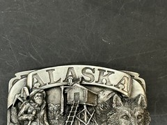 ALASKA BELT BUCKLE 1984 COMMEMORATIVE 3D WOLF HEAD LIMITED EDITION 1776/2500