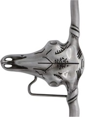 Men Western Accessory Silver Metal Belt Buckle Long Horn Texas Cow Bull Cowboys
