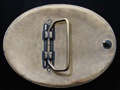 RI09145 *NOS* REALLY NICE **ORNAMENTAL** FASHION ART BRASSTONE BELT BUCKLE