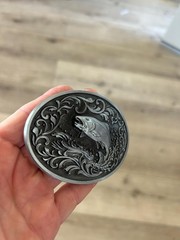 Western Fish Belt Buckle Angler Trout Salmon Silver Bronze Cowboy Style
