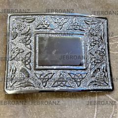 Mens Scottish Celtic Knot thistle Mirror Design Belt Buckle for kilts highland