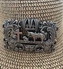 Antiqued Silver Praying Cowboy Western Belt Buckle
