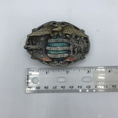 Vintage 1986 Proud to Be An American Veteran Belt Buckle Made in USA Bergamot